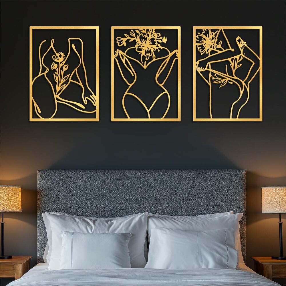 4768 3D Metal Wall Art Decor - Moon Girl Modern Wall Decor for Living Room